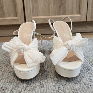 NWT Loeffler Randall Natalia Pearl Platform Bow Heel Size 7.5